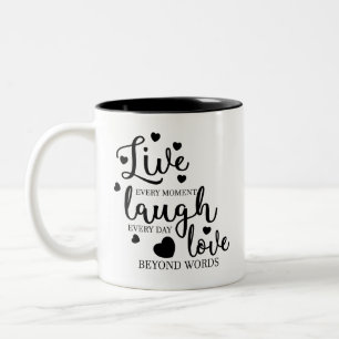 Caneca De Café Em Dois Tons Live Laugh Love