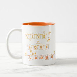 Caneca De Café Em Dois Tons Live Love Laugh Bonito Notedry Mug