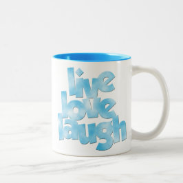 Caneca De Café Em Dois Tons Live Love Laugh Mug