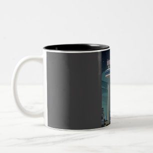 Caneca De Café Em Dois Tons Liverpool England Reino Unido Vintage Minimal R
