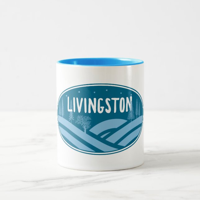 Caneca De Café Em Dois Tons Livingston Montana Outdoors (Centro)