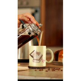 Caneca De Café Em Dois Tons Livro de amor com Heart Map & love store