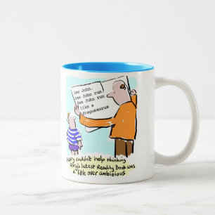 Caneca De Café Em Dois Tons Livro Leitura da Criança Muito Ambicioso