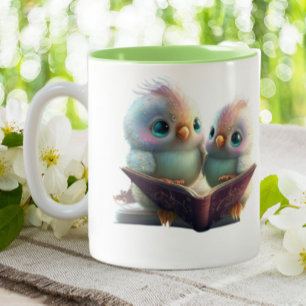 Caneca De Café Em Dois Tons Livros de Belas Aves e Criação Personalizados