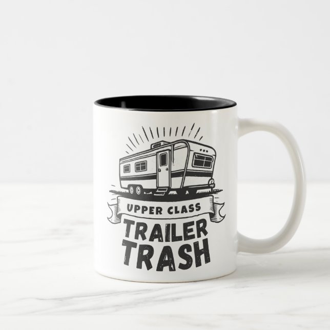 Caneca De Café Em Dois Tons Lixo do Reboque de Classe Superior (Direita)