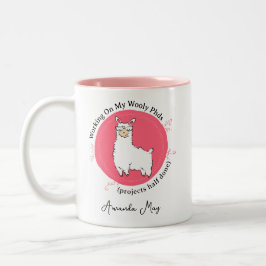 Caneca De Café Em Dois Tons Llama conta sobre projetos Yarn em meio a PHDs