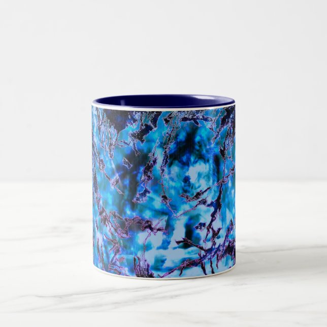 Caneca De Café Em Dois Tons Lobo Azul Místico (Centro)