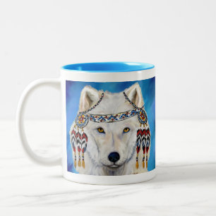 Caneca De Café Em Dois Tons Lobo Branco