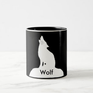 Caneca De Café Em Dois Tons lobo da noite