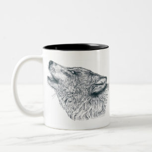 Caneca De Café Em Dois Tons Lobo de Howling