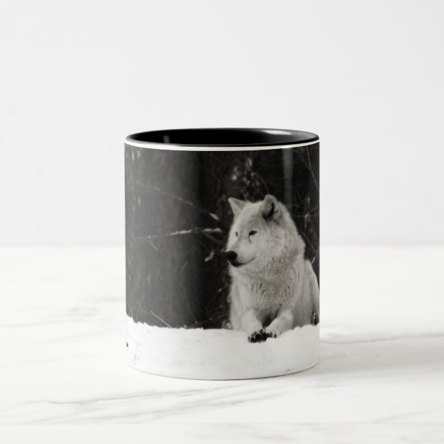 Caneca De Café Em Dois Tons Lobo de Neve (Centro)