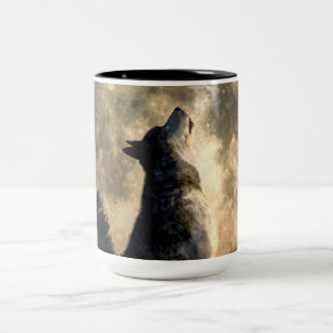 Caneca De Café Em Dois Tons Lobo do urro