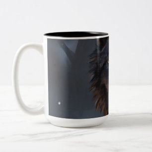 Caneca De Café Em Dois Tons Lobo negro