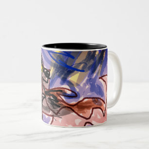 Caneca De Café Em Dois Tons Lobo no outono