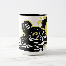 Caneca De Café Em Dois Tons Lobo nuvem lua