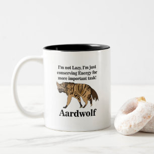 Caneca De Café Em Dois Tons Lobo-terrestre Hiena Amante de Animais Engraçado