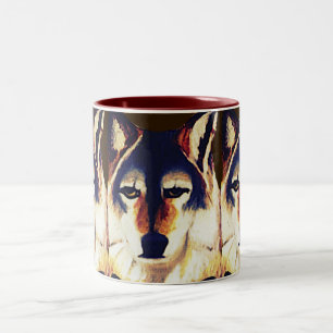 CANECA DE CAFÉ EM DOIS TONS LOBO VERMELHO 
