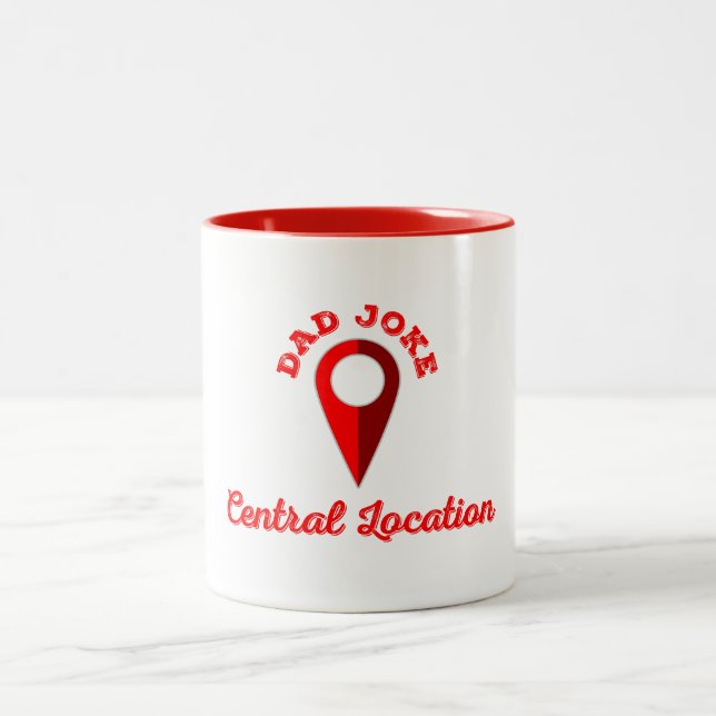 Caneca De Café Em Dois Tons Localização Central da Piada pai (Centro)