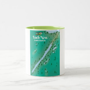 Caneca De Café Em Dois Tons Loch Ness Scottish Highlands viagem