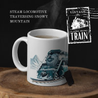 Locomotiva Vapor Atravessando Montanha Neve