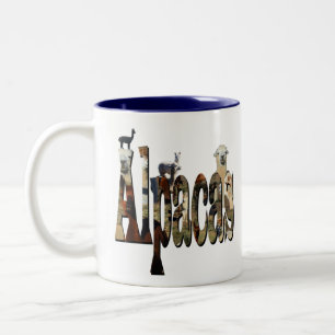 Caneca De Café Em Dois Tons Logotipo Alpacas Com Alpacas,