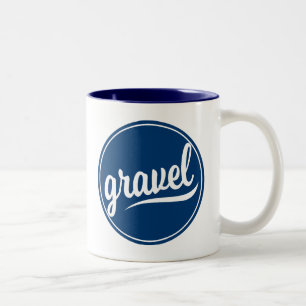 Caneca De Café Em Dois Tons Logotipo azul de Círculo