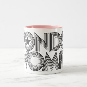 Caneca De Café Em Dois Tons Logotipo B&W da Mulher Maravilha 3