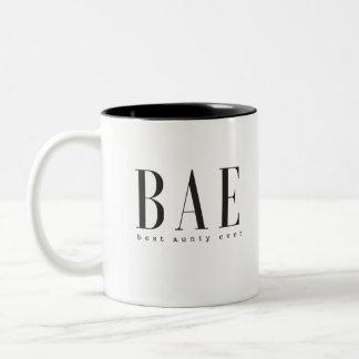 Caneca De Café Em Dois Tons Logotipo branco sempre preto do aunty de BAE o