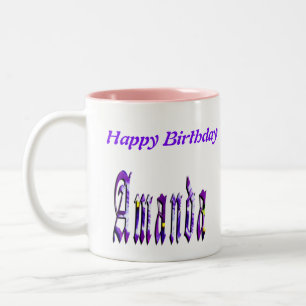 Caneca De Café Em Dois Tons Logotipo conhecido das meninas florais de Amanda,