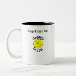 Caneca De Café Em Dois Tons Logotipo curvo pequeno do Grumpy Geezer