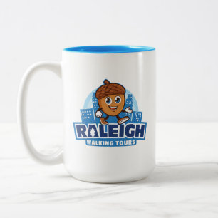 Caneca De Café Em Dois Tons Logotipo Cute Acorn de Tours caminhados Raleigh