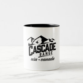 Caneca De Café Em Dois Tons Logotipo da Cordilheira Cascade EUA Canadá.