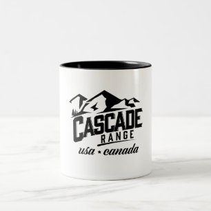 Caneca De Café Em Dois Tons Logotipo da Cordilheira Cascade EUA Canadá.