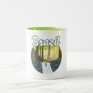Caneca De Café Em Dois Tons logotipo da Floresta Amazônica brasileira