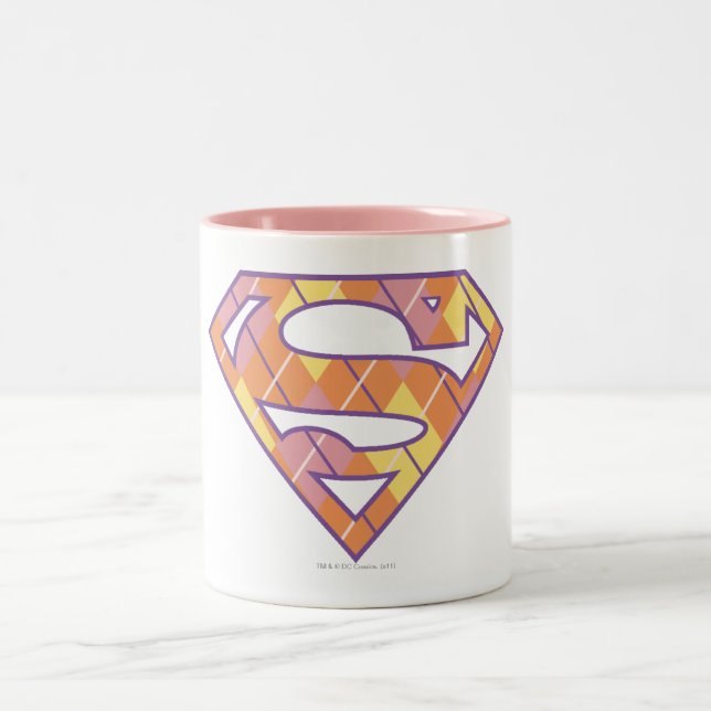 Caneca De Café Em Dois Tons Logotipo da Supergirl Argyle (Centro)
