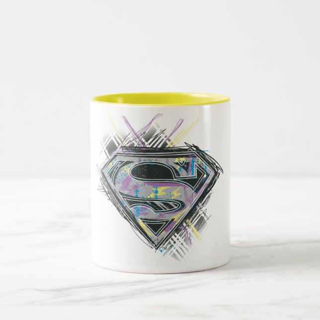 Caneca De Café Em Dois Tons Logotipo da Supergirl Scribbles (Centro)