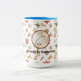 Caneca De Café Em Dois Tons Logotipo de Beleza para a Mulher Abstrato moderna