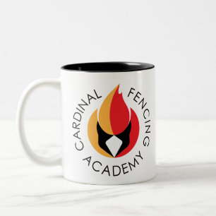 Caneca De Café Em Dois Tons Logotipo de cerco cardinal da academia