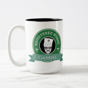 Caneca De Café Em Dois Tons Logotipo de Crachá Personalizado do Núcleo Registr