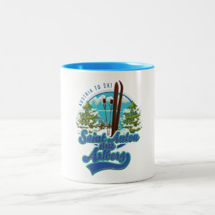 Caneca De Café Em Dois Tons logotipo de esqui de Saint Anton am Arlberg Áustri
