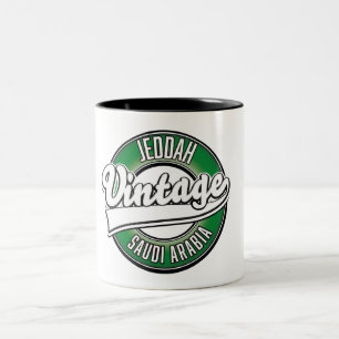 Caneca De Café Em Dois Tons logotipo de jeddah arábia saudita