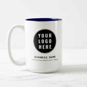 Caneca De Café Em Dois Tons Logotipo de Negócios Modernos Site Promocional Per