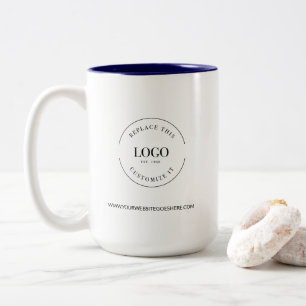 Caneca De Café Em Dois Tons Logotipo de site personalizado minimalista para pr