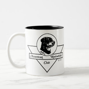 Caneca De Café Em Dois Tons Logotipo do clube de Rottweiler do americano