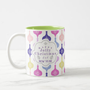 Caneca De Café Em Dois Tons Logotipo do enfeites de natal