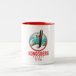 Caneca De Café Em Dois Tons Logotipo do Kongsberg Norway Ski