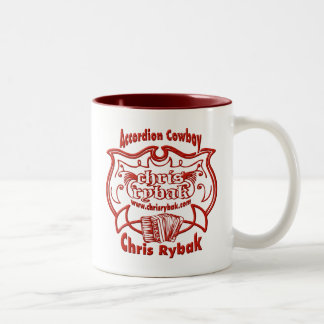 Caneca De Café Em Dois Tons Logotipo do vaqueiro do acordeão - vermelho