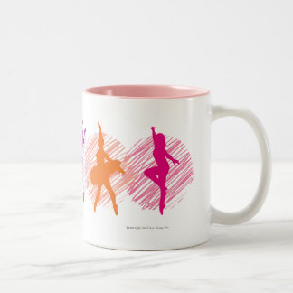 Caneca De Café Em Dois Tons Logotipo dos dançarinos da cor da academia da