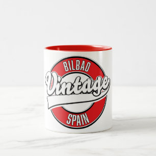 Caneca De Café Em Dois Tons logotipo estilo vintage bilbao espanha