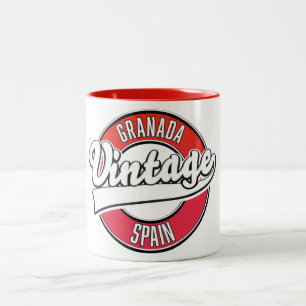 Caneca De Café Em Dois Tons logotipo estilo vintage granada espanha